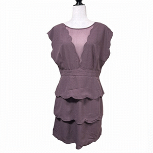 Urban Outfitters UO Coincidence & Chance Scalloped Peplum Mesh V Dress